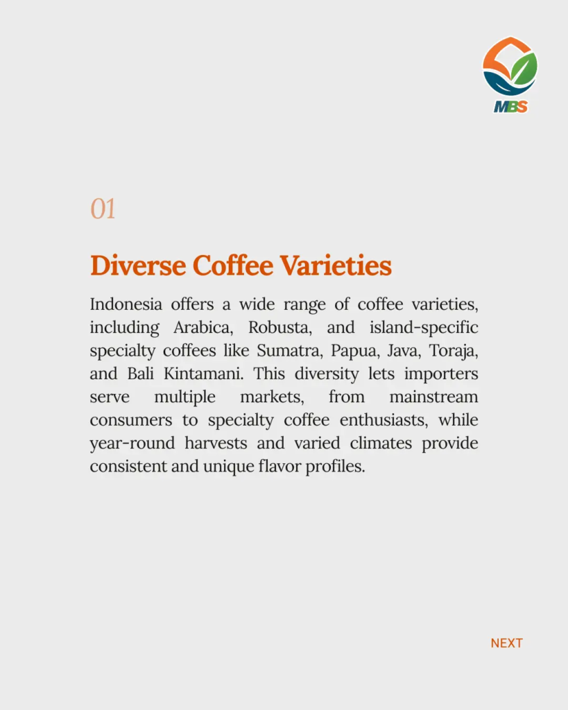 Diverse coffe Varieties